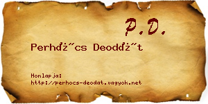 Perhócs Deodát névjegykártya